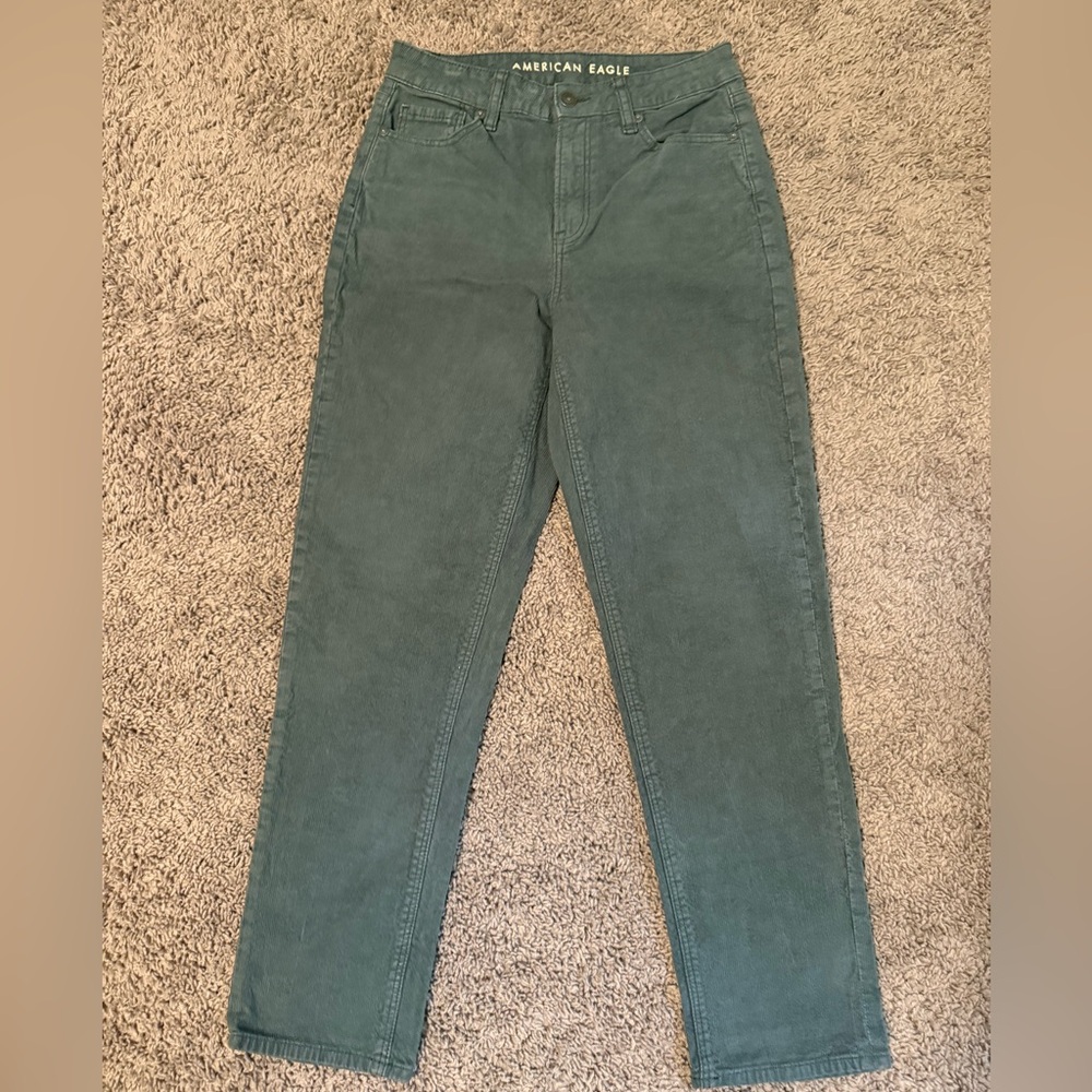 American Eagle Outfitters Olive Green Straight Leg Corduroy Pants